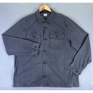 Faherty Shirt Shacket Mens 2XL Grey Jersey Shirt Jacket Military Safari Outdoor
